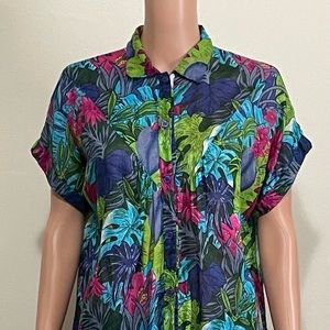 Gitano Small Womens floral button up Blouse